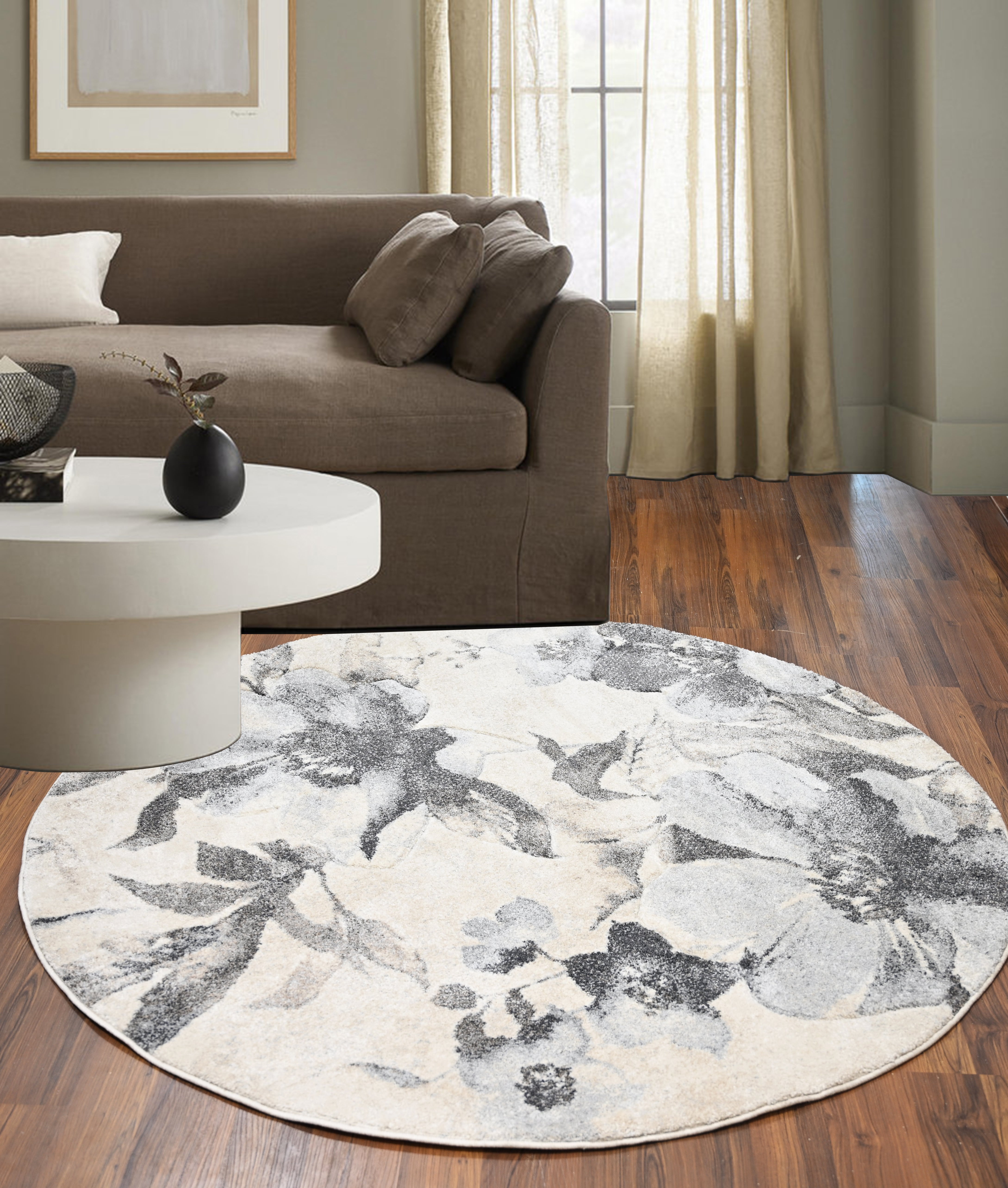 Modern Floral Accent Rug