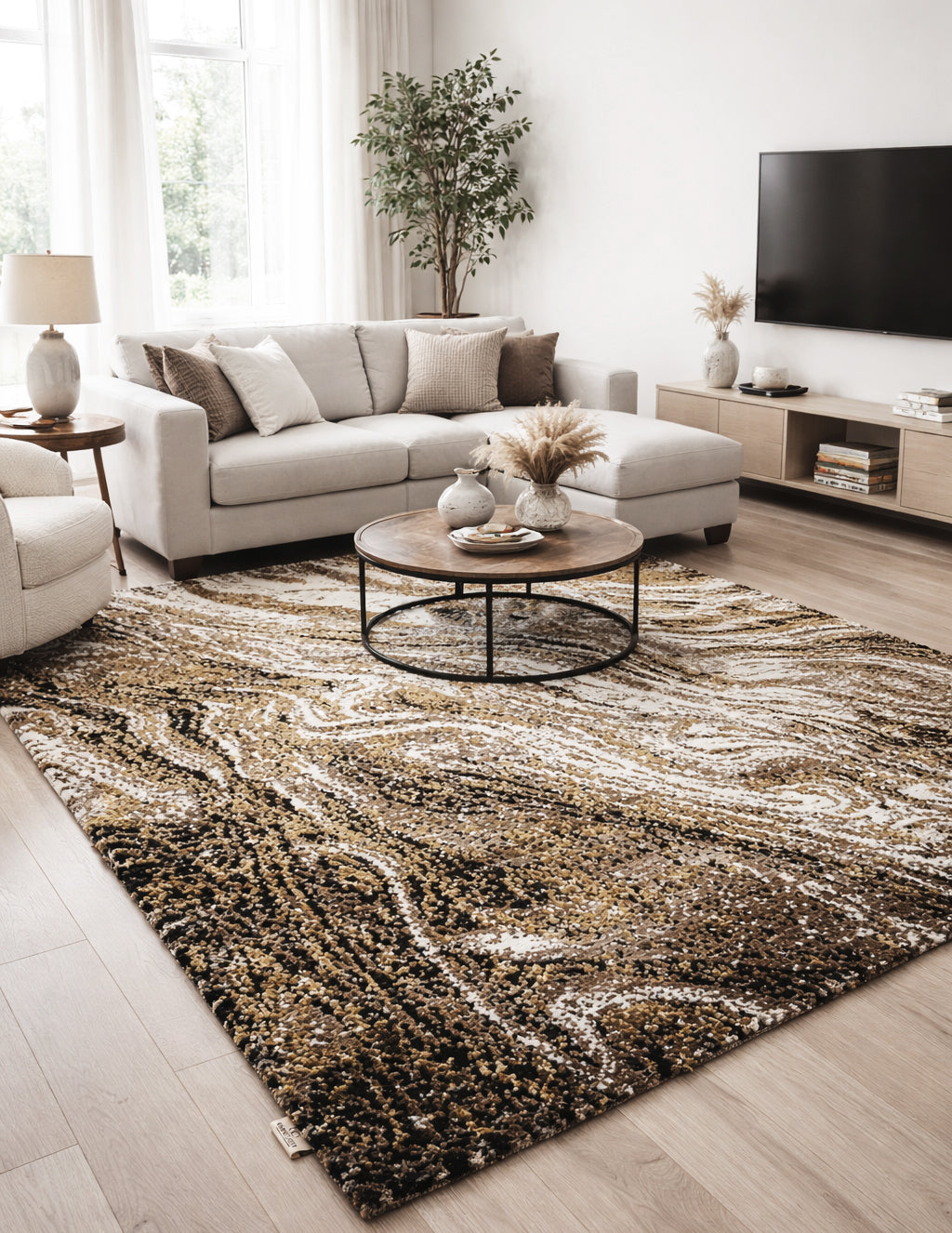 Earthflow Marble Abstract Designer Rug