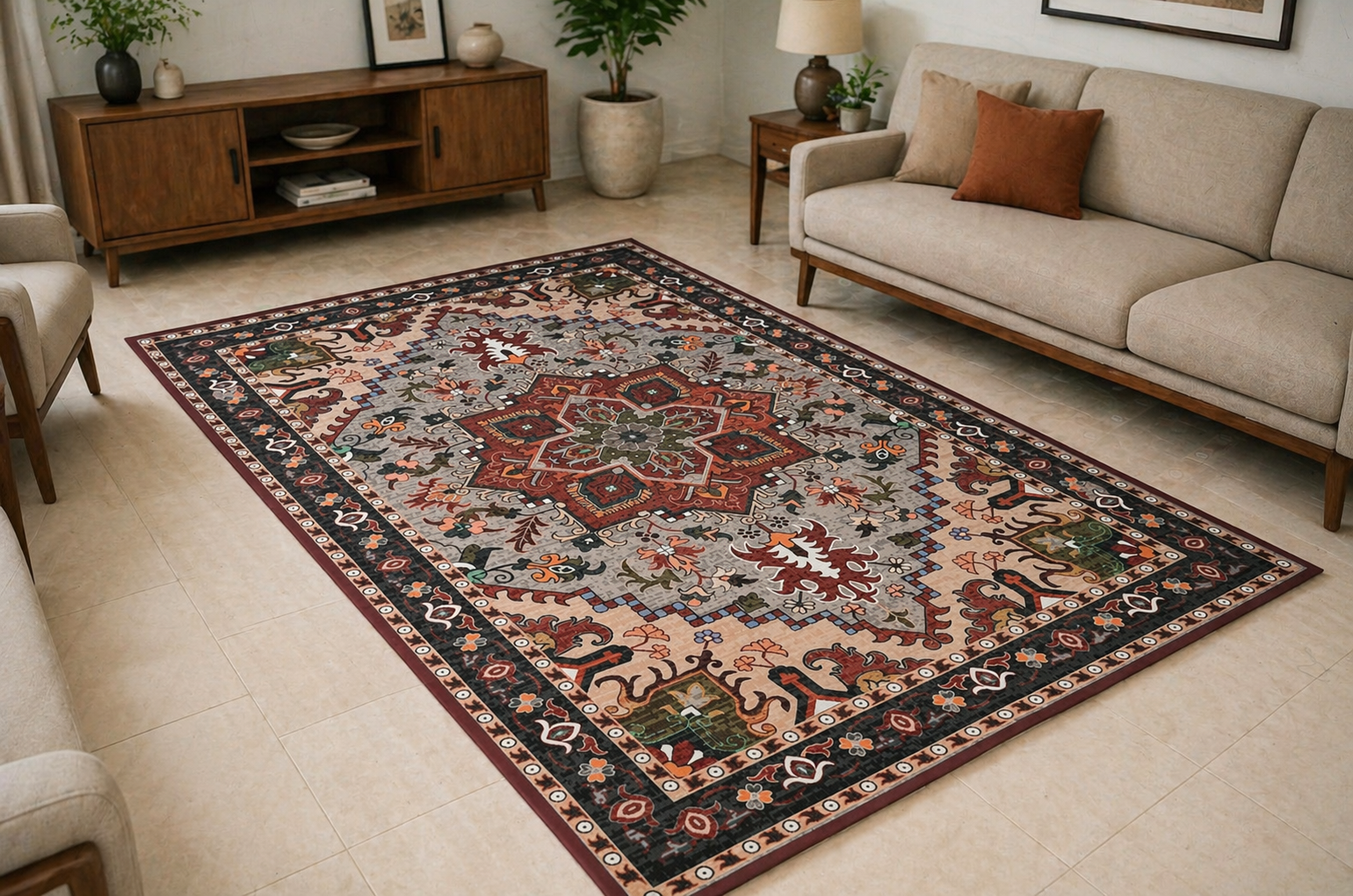 Heritage Medallion Printed Rug