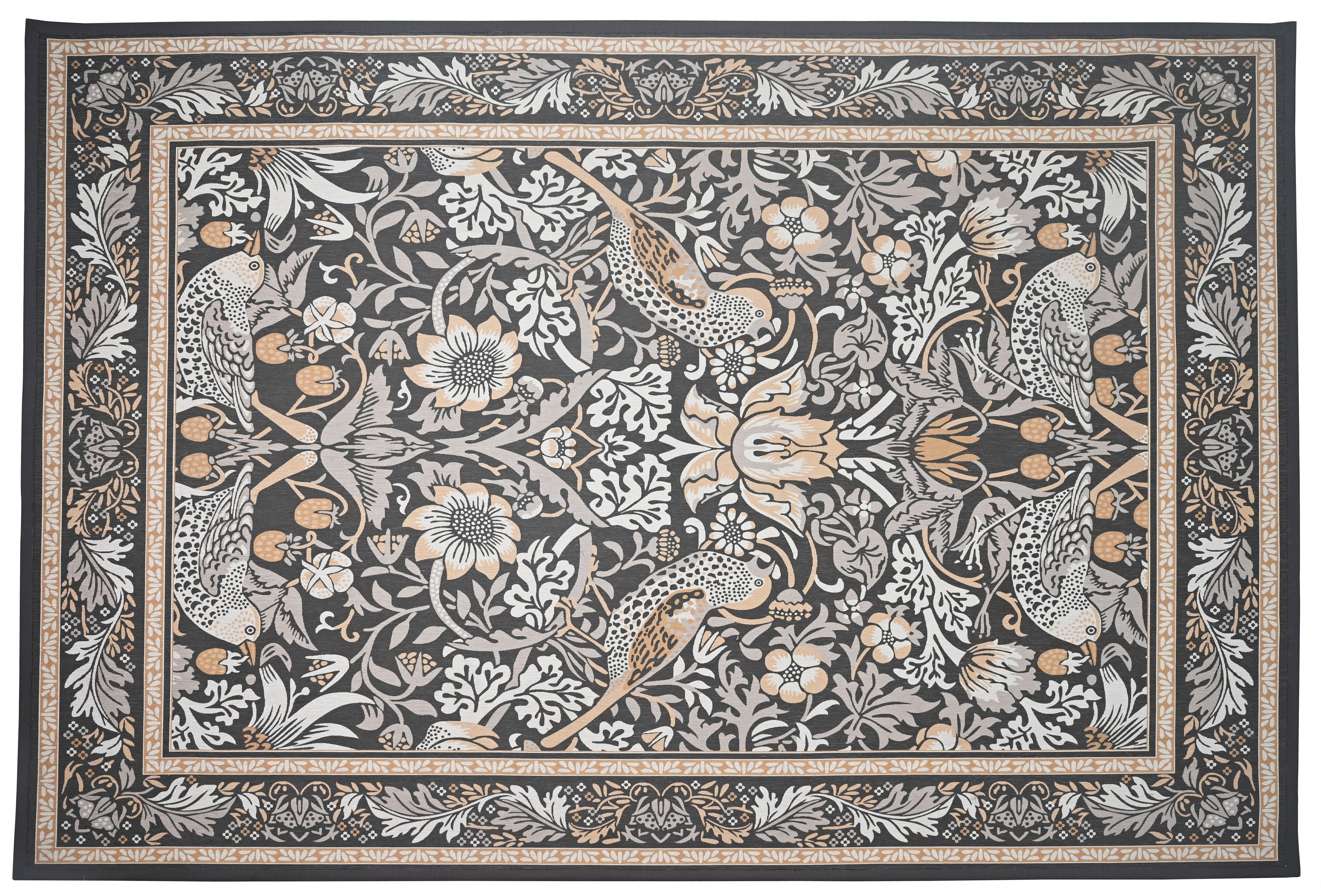 Vintage Garden Birds Printed Rug