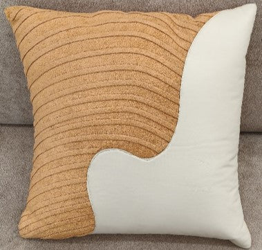 Modern Curve Panel Cushion Camel Tan