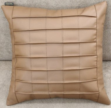 Modern Pleated Panel Cushion Camel Tan