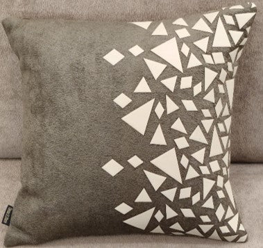 Geometric Fragment Cushion Taupe