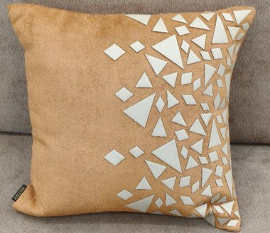 Geometric Fragment Cushion Tan