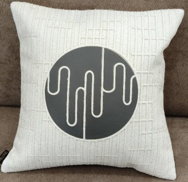 Modern Circle Abstract Cushion Cream