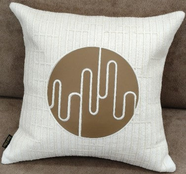 Modern Circle Abstract Cushion White
