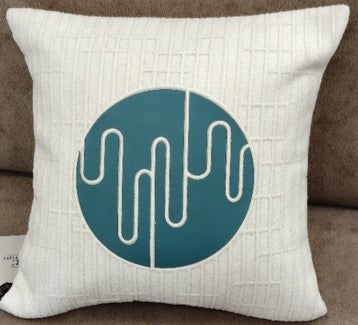 Modern Circle Abstract Cushion Ivory