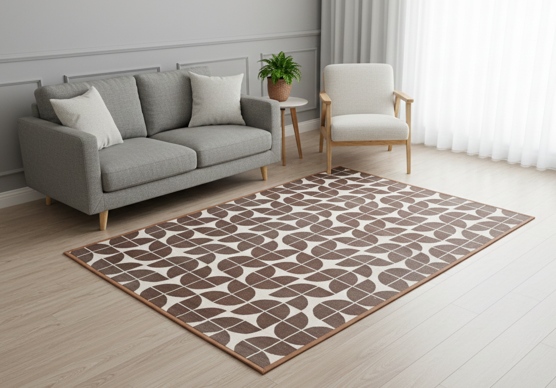 Mid-Century Modern Geometric Carpet
