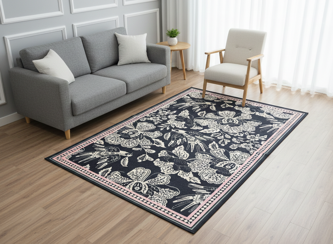 Folk Art Floral & Bird Carpet