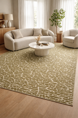 Modern Olive Green Textured Pattern Rug