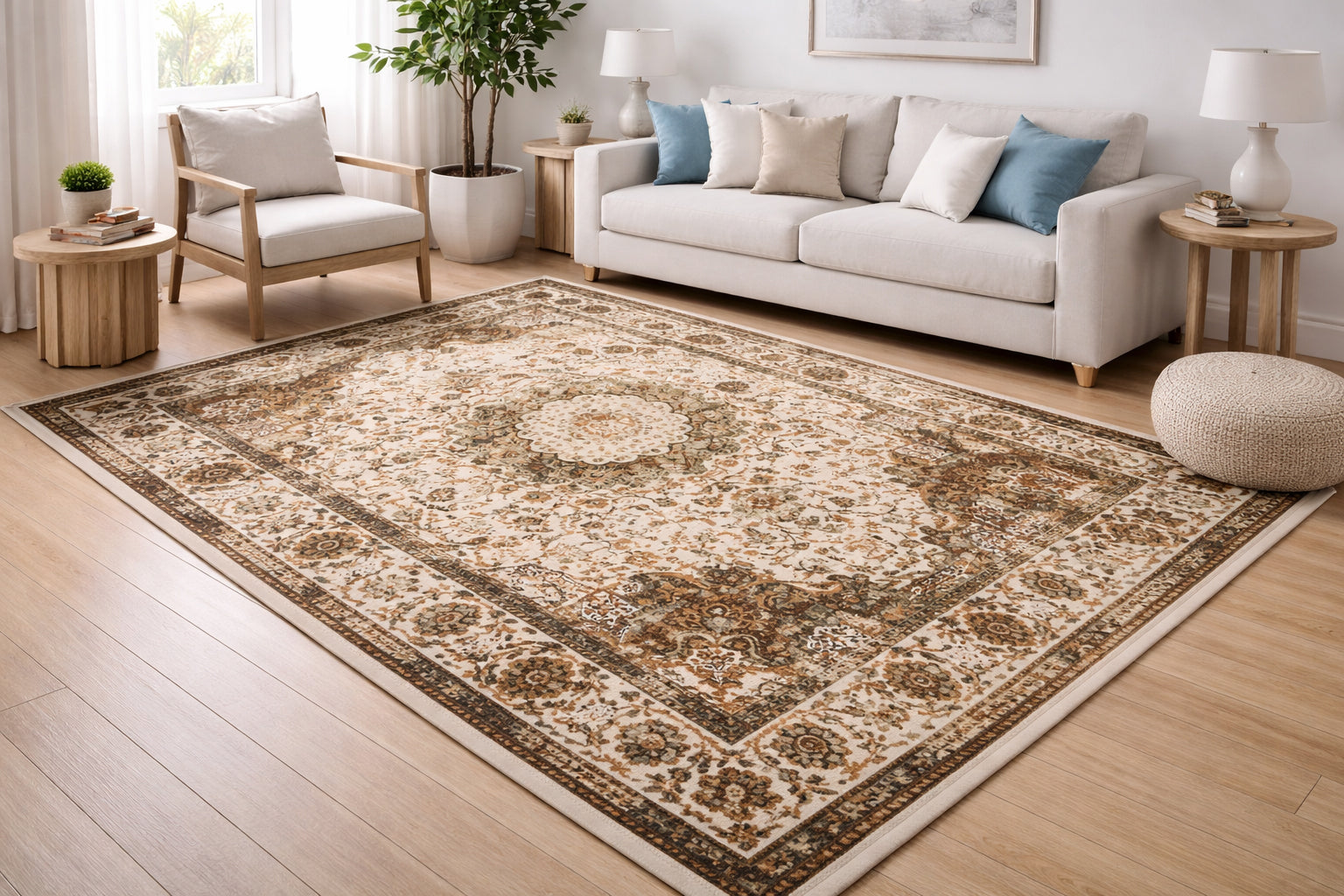 Heritage Echo Distressed Medallion Vintage Rug