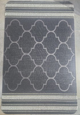 Grey Trellis Border Floor Mat