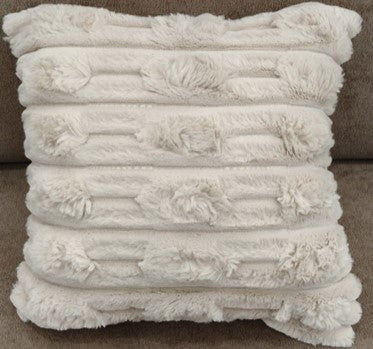 Luxury Faux Fur Textured Cushion Ivory