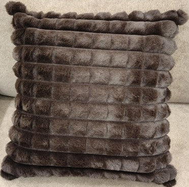 Luxury Faux Fur Textured Cushion Brown