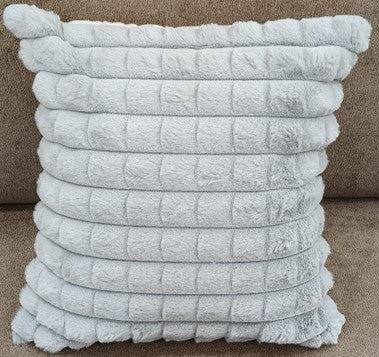 Luxury Faux Fur Textured Cushion Silver